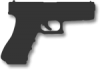 Pistol silhouette in grey