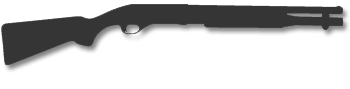 Shotgun silhouette in grey
